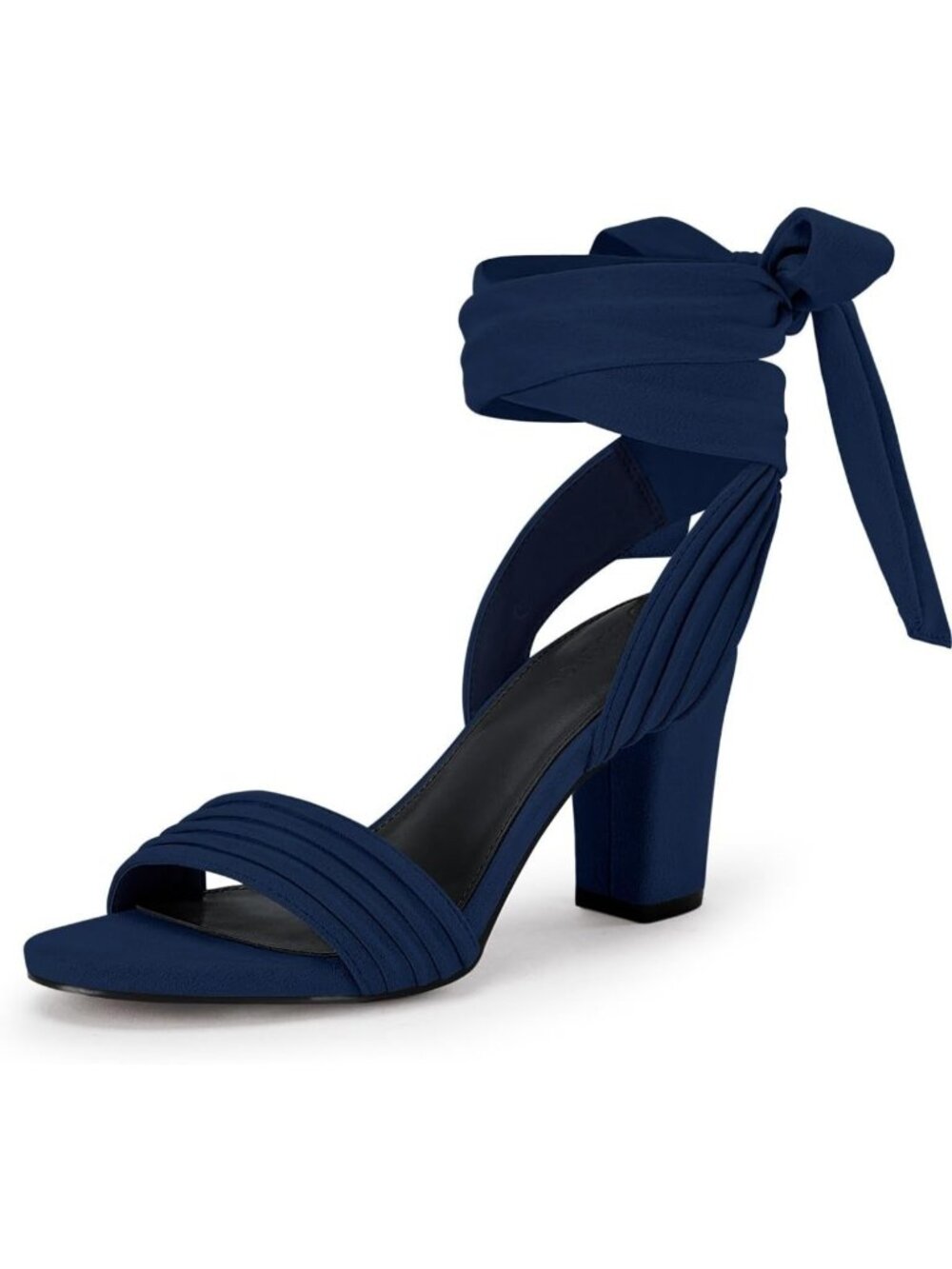 Stylish Strappy High Heels with Chunky Heel, Bow Tie, Lace-Up, Open Toe Sandals